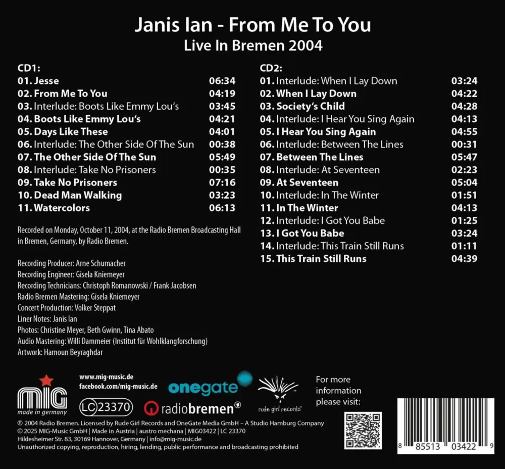 CD FROM ME TO YOU (LIVE IN BREMEN 2004)