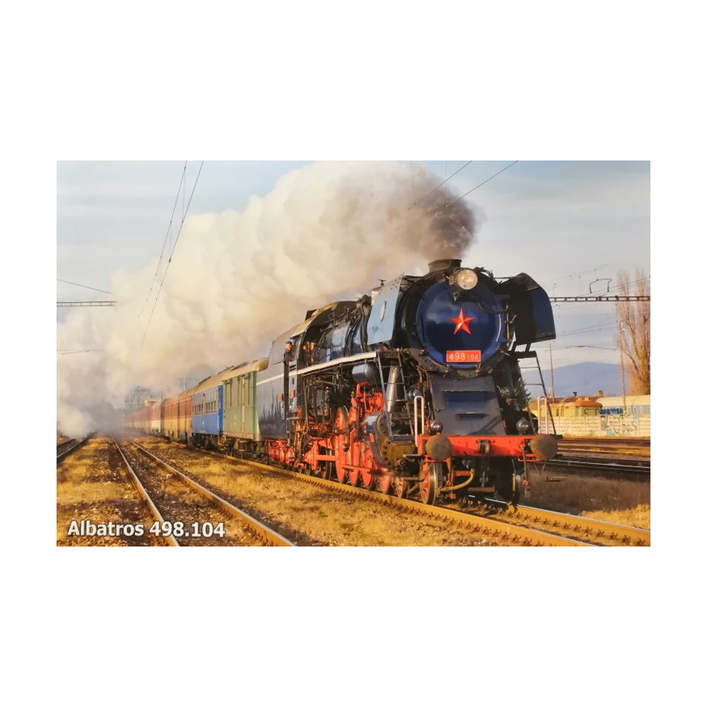 Plagát s motívom rušňa Albatros s nápisom