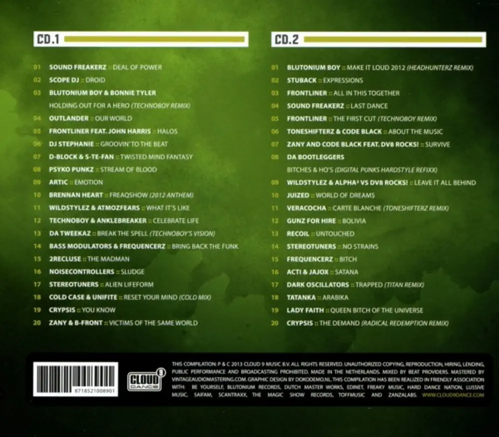 CD HARDSTYLE THE ULTIMATE COLLECTION VOLUME 1 2013