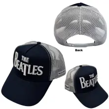 The Beatles, Šiltovka Drop T Logo & Apple, Unisex, Modrá/Biela