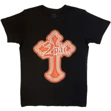 2Pac, Tričko Halloween Cross, Unisex, Čierna
