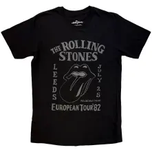 The Rolling Stones, Tričko European Tour '82, Unisex, Čierna