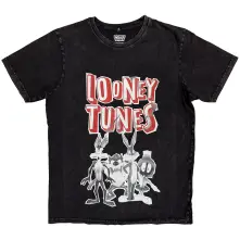 Looney Tunes, Tričko Characters Black & White, Unisex, Čierna