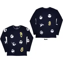 Tričko s dlhým rukávom Character Heads, Unisex, Modrá, L