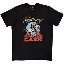 Johnny Cash, Tričko Cowboy, Unisex, Čierna