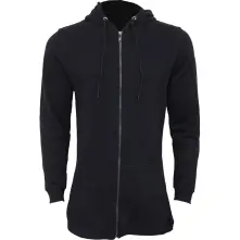 Mikina na zips Plain, Žena, Čierna, 3XL