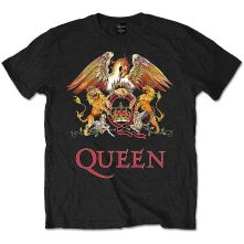 Queen, Tričko Classic Crest, Unisex, Čierna