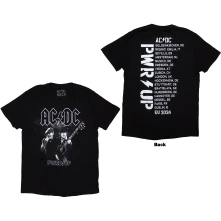 AC/DC, Tričko PWRD-UP B&W Photo EU Tour '24, Unisex, Čierna