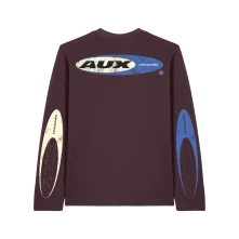 Dalyb, Longsleeve AUX Records, Unisex, Hnedá/červená