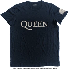 Queen, Tričko Logo & Crest, Unisex, Modrá