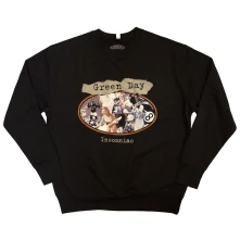 Green Day, Crewneck Insomniac, Unisex, Čierna