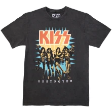 Kiss, Tričko Destroyer 3D Logo, Unisex, Šedá