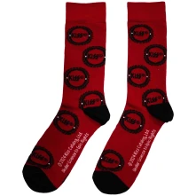 Kiss, Ponožky Buzzsaw Logo Pattern, Unisex, Červená
