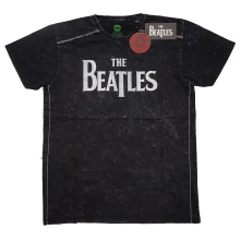 The Beatles, Tričko Drop T Logo, Unisex, Čierna