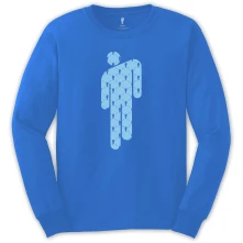 Billie Eilish, Tričko s dlhým rukávom Manonman, Unisex, Modrá