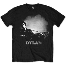 Bob Dylan, Tričko Guitar & Logo, Unisex, Čierna