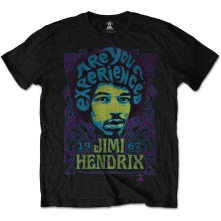 Jimi Hendrix, Tričko Experienced, Unisex, Čierna
