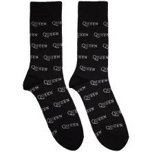 Queen, Ponožky Logo Repeat Mono, Unisex, Čierna
