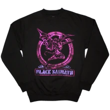 Black Sabbath, Crewneck Neon Pink Henry, Unisex, Čierna