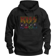 Kiss, Mikina Logo, Faces & Icons, Unisex, Čierna