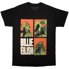 Billie Eilish, Tričko 3 Photo Logo, Unisex, Čierna