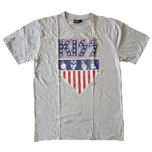 Kiss, Tričko Stars And Stripes, Unisex, Šedá