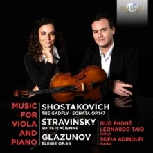 CD MUSIC FOR VIOLA AND PIANO BY SHOSTAKOVICH, STRAVINKSY, GLAZUNOV