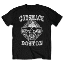 Godsmack, Tričko Boston Skull, Unisex, Čierna