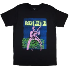 Sex Pistols, Tričko Guitar Cartoon, Unisex, Čierna