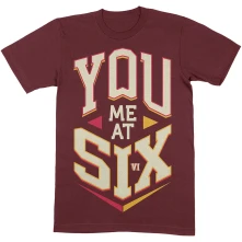 You Me At Six, Tričko Cube, Unisex, Červená
