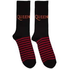 Queen, Ponožky Logo & Stripes, Unisex, Čierna