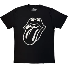The Rolling Stones, Tričko Classic Tongue Mono, Unisex, Čierna