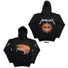 Metallica, Mikina Worn Pushead Flaming Skull, Unisex, Čierna