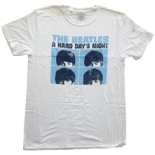 The Beatles, Tričko Hard Days Night Pastel, Unisex, Biela