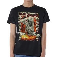 Rob Zombie, Tričko Born to Go Insane, Unisex, Čierna