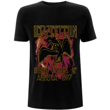 Led Zeppelin, Tričko Black Flames, Unisex, Čierna