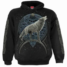 Spiral Stairs, Mikina Celtic Wolf, Unisex, Čierna
