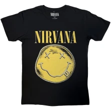 Nirvana, Tričko Happy Face Infill Distressed, Unisex, Čierna