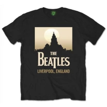 The Beatles, Tričko Liverpool, England, Unisex, Čierna