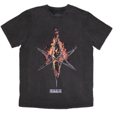Bring me the horizon, Tričko Flame Hex & Text Logo, Unisex, Šedá