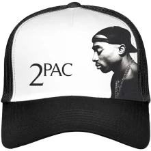 2Pac, Šiltovka Profile Photo, Unisex, Čierna/biela