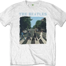 The Beatles, Tričko Abbey Road & Logo, Unisex, Biela