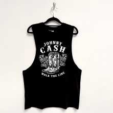Johnny Cash, Tielko Walk The Line Boots, Unisex, Čierna