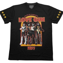 Kiss, Tričko Love Gun Stars, Unisex, Čierna
