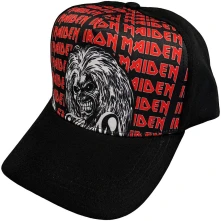 Iron Maiden, Šiltovka Eddie Logo Repeat, Unisex, Čierna
