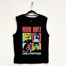 Red hot chili peppers, Tielko Portrait Photos, Unisex, Čierna