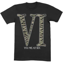 You Me At Six, Tričko Camo VI, Unisex, Čierna