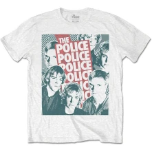 The Police, Tričko Half-tone Faces, Unisex, Biela