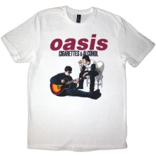 Oasis, Tričko Cigarettes & Alcohol Illustration, Unisex, Biela