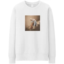 Ariana Grande, Crewneck Staircase, Unisex, Biela